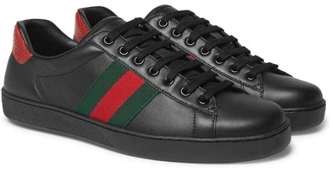 black gucci sneakers street style|all black sneakers gucci men.